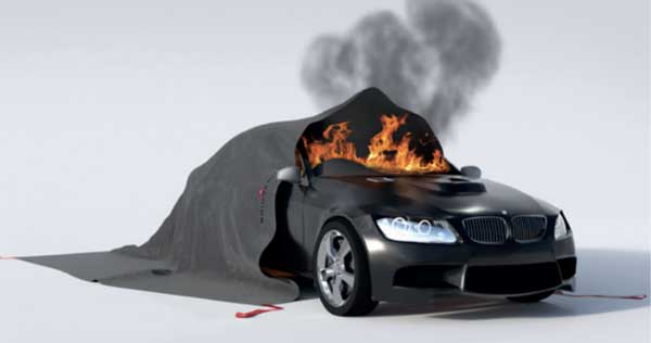 Electric vehicle fire blanket product photo